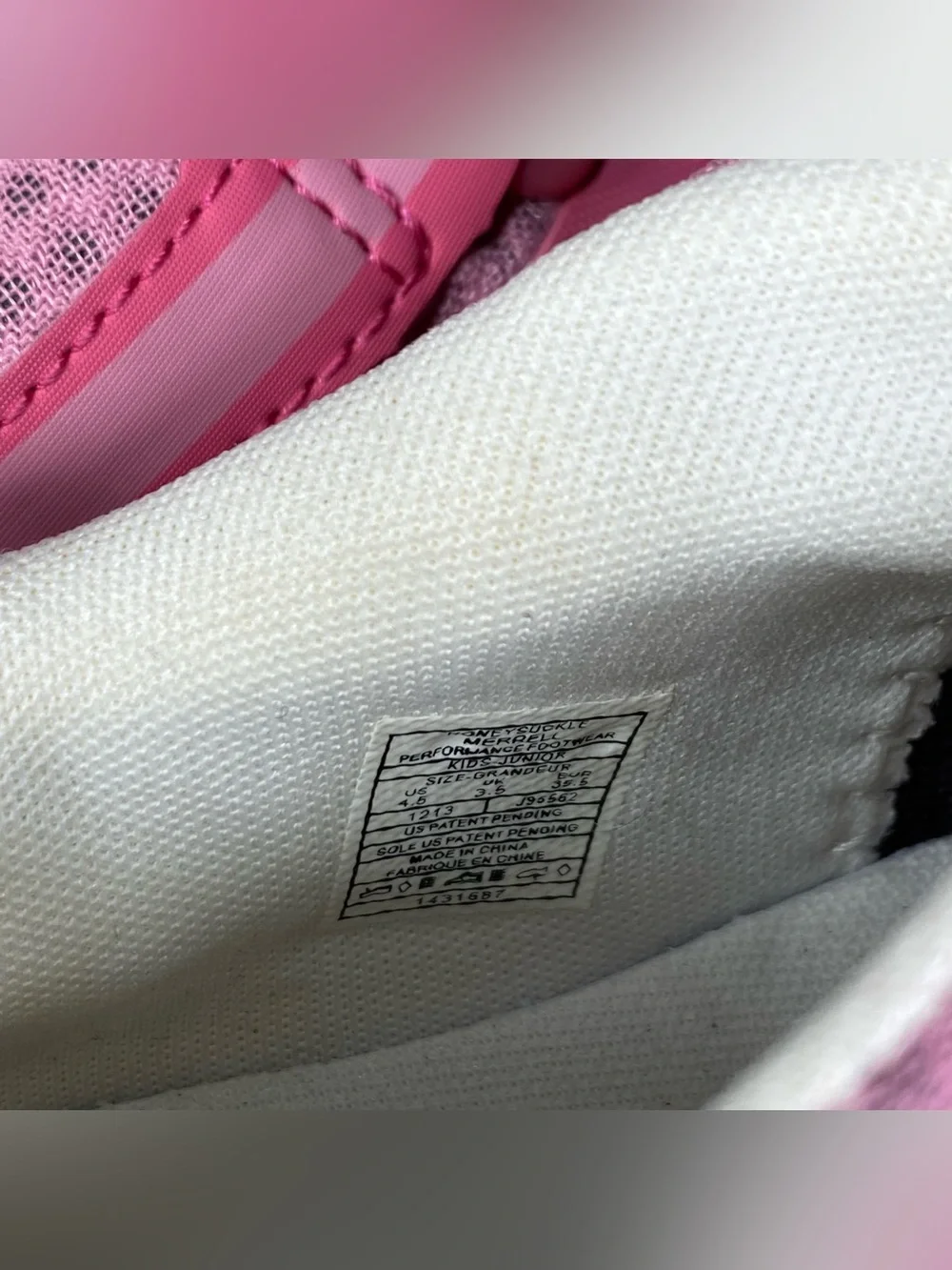 Merrell Honeysuckle Mary Janes Pink White Girl's Youth Size 4.5 Shoes